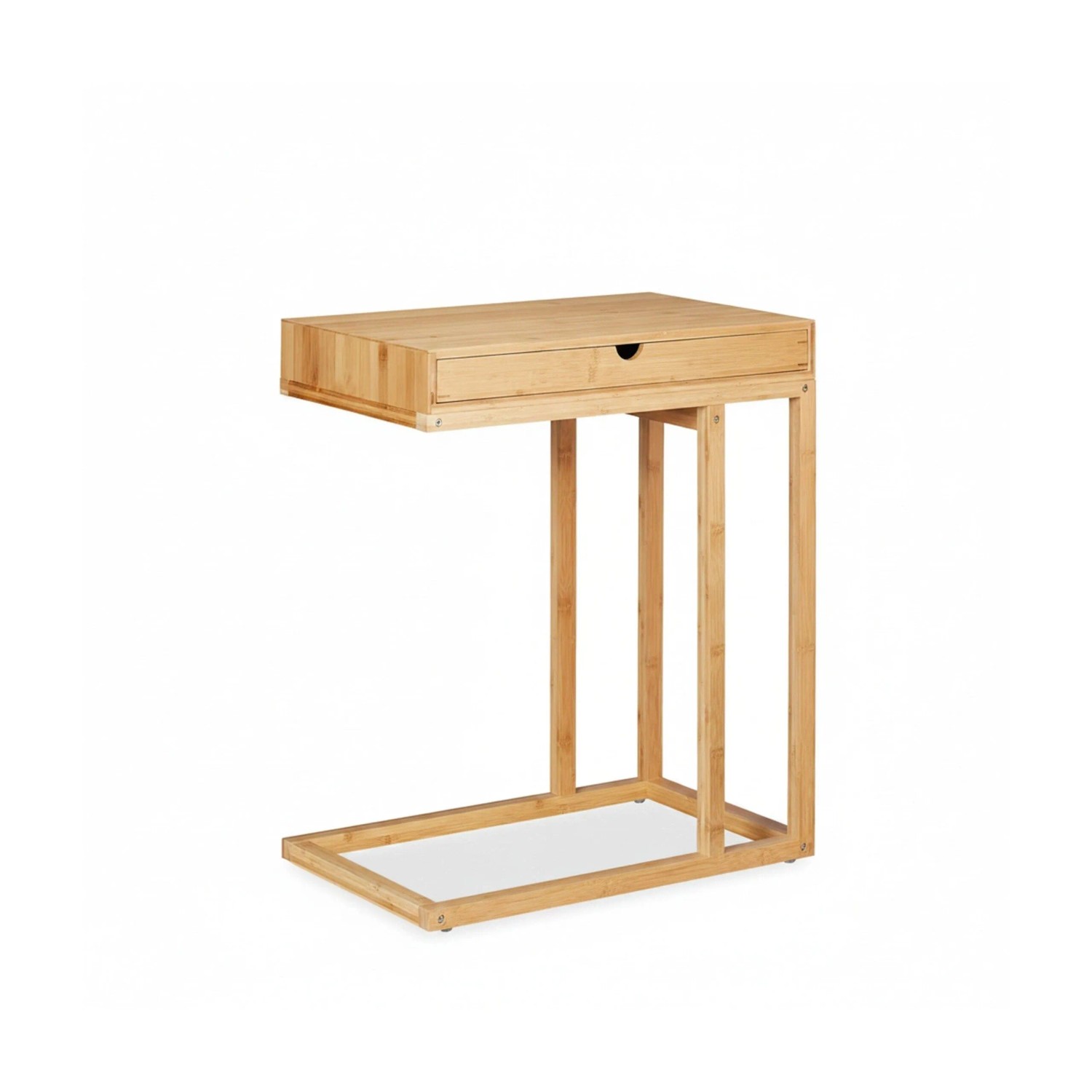 Relaxdays Beistelltisch Bambus Natur mit Schubfach 68 cm x 55 cm x 35 cm 5,4 kg