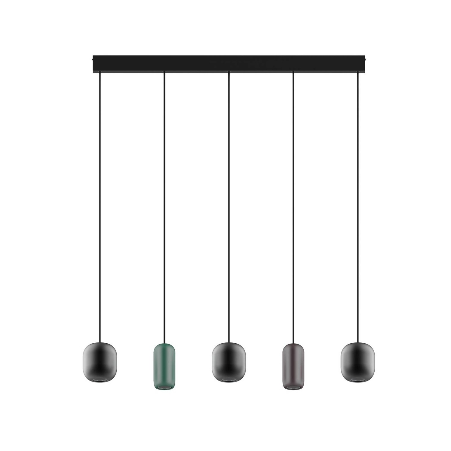 Lucande Pendelleuchte Narion 10025793 Modern in Schwarz aus Metall 5-flammi günstig online kaufen