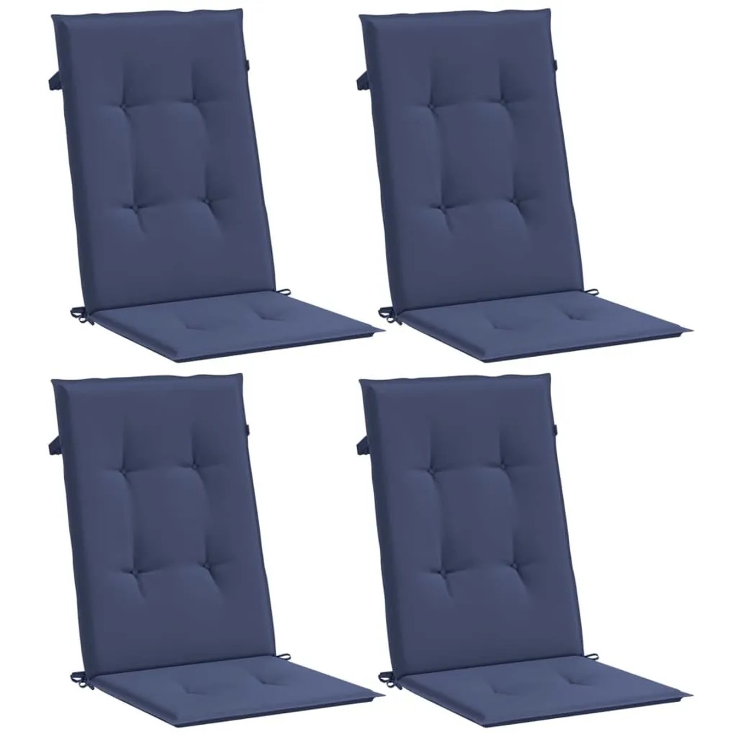vidaXL Hochlehner-Auflagen 4 Stk Marineblau Stoff 378612