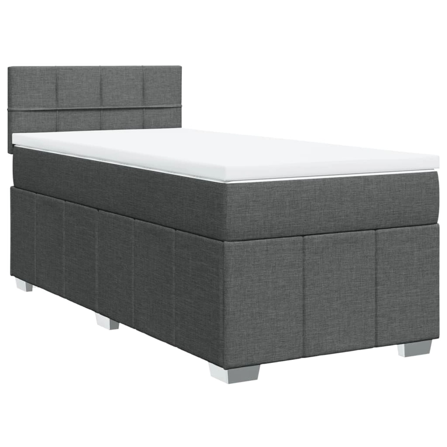 vidaXL Boxspringbett mit Matratze Dunkelgrau 100x200 cm Stoff 3286980 günstig online kaufen