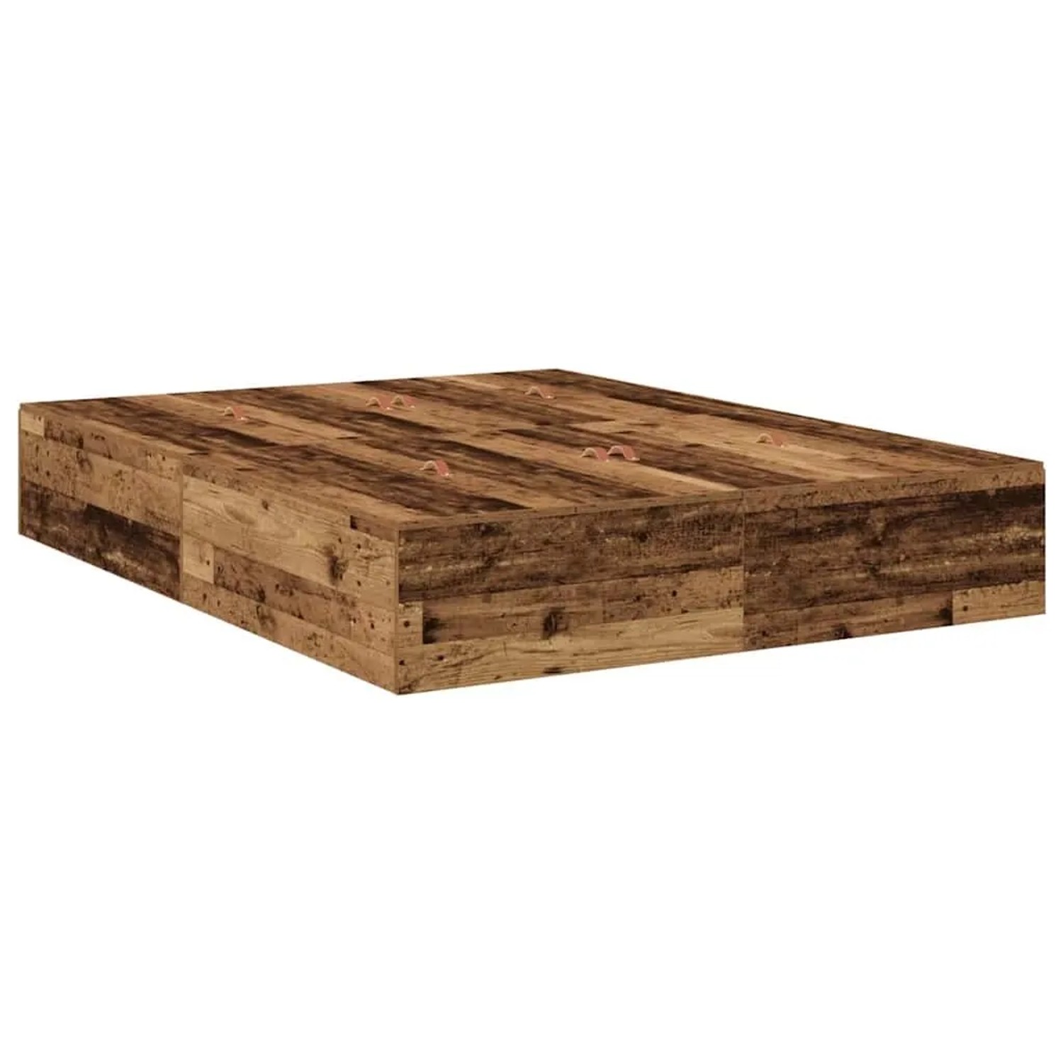 vidaXL Stauraumbett Altholz 135 x 190 cm Holzwerkstoff 3335443 günstig online kaufen