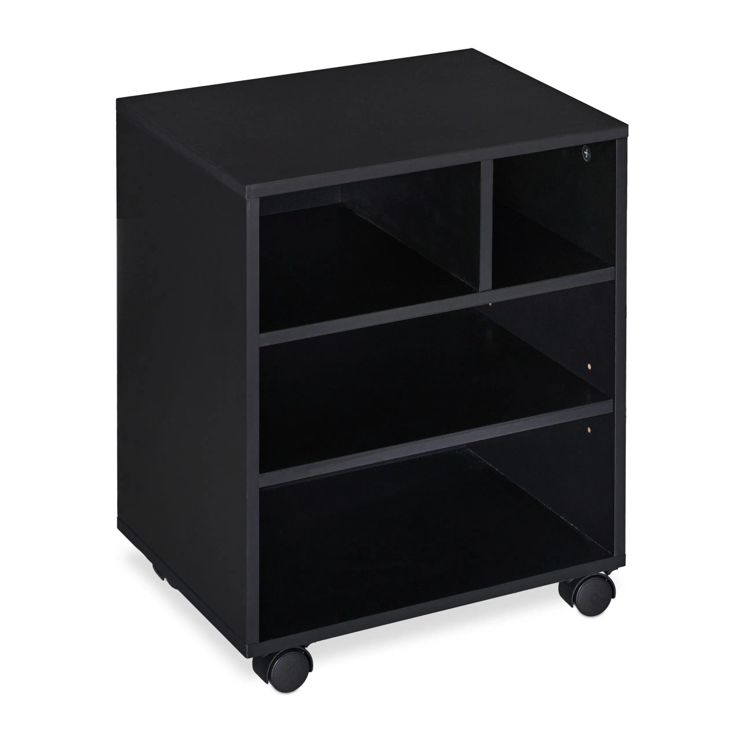 Relaxdays Rollcontainer Spanplatte Kunststoff Schwarz Mobil 49 cm x 40 cm x 30 cm 7 kg