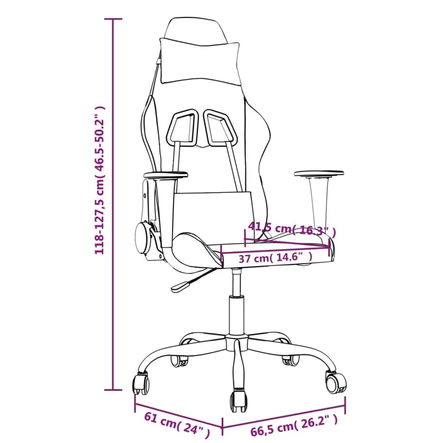 vidaXL Gaming-Stuhl mit Massagefunktion Schwarz und Grün Kunstleder 345402_14