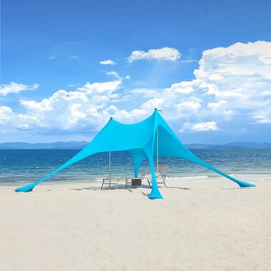 SoBuy Strandzelt Sonnensegel mit Alu-Stangen Sonnenschutz für Strand OZT01-HB