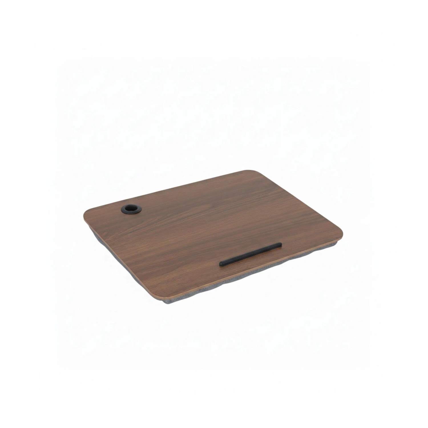 Relaxdays Laptopkissen MDF Braun Grau Rutschfest Handyhalter 42 cm x 32 cm x 6 cm 0,7 kg