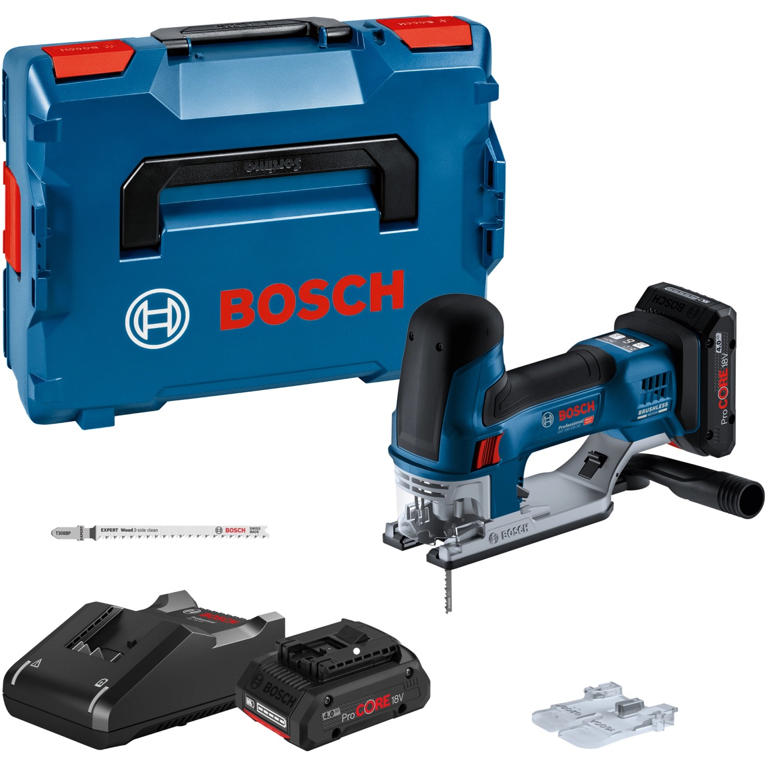 Bosch Professional Akku-Stichsäge GST 18 V-155 SC mit 2 Akkus und L-Boxx