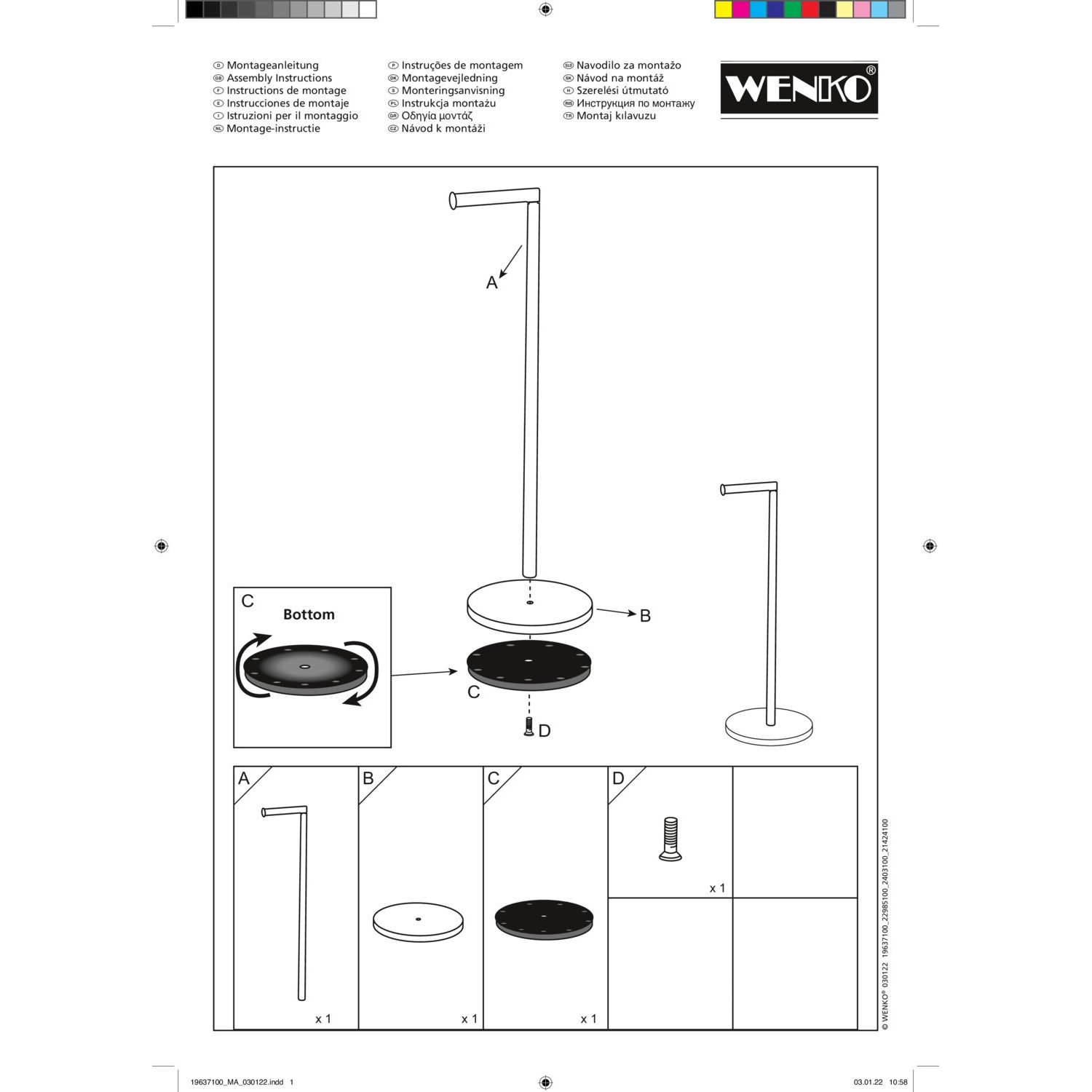Montageanleitung für WENKO Stand Toilettenpapierhalter Schwarz, WC-Bürsten Kategorie.