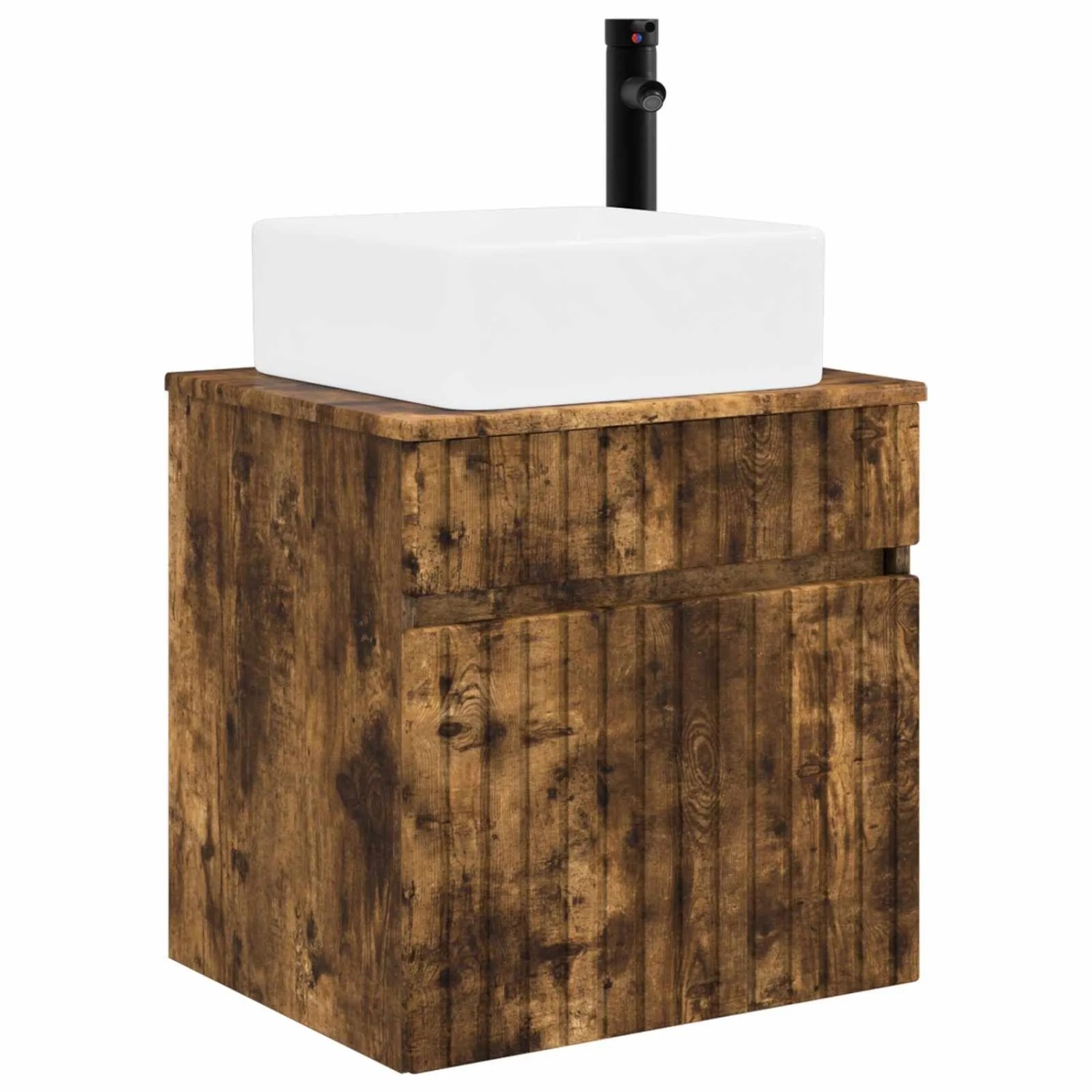 vidaXL Wandmontierte Waschbecken-Vanität Geräucherte Eiche 890567