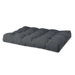 Graphitgraues Beautissu Paletten-Sitzkissen 120x80x15cm mit stilvollen Heftungen, robust für Indoor & Outdoor.