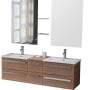 Jet-Line Badset Zürich II 150 cm in Zebra/Holzoptik Dunkel mit Spiegeln.