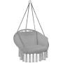 Tectake Hängesessel Grazia Mit Sitz  und Rückenpolster Stabil und Strapazierfähig  72 x 80 x 125 cm Grau