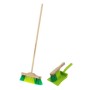 Galaflor 3-teiliges Kehrset für Kinder: grüner Besen, Handfeger, Kehrblech aus Holz & Kunststoff.