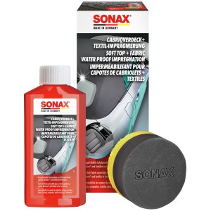 Sonax Cabrioverdeck Imprägnierung mit Reiniger und Schwamm für Autopflege.