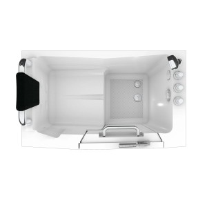 AquaVapore Sitzbadewanne mit Tür, Senioren Wanne 110x68cm, Aufsicht