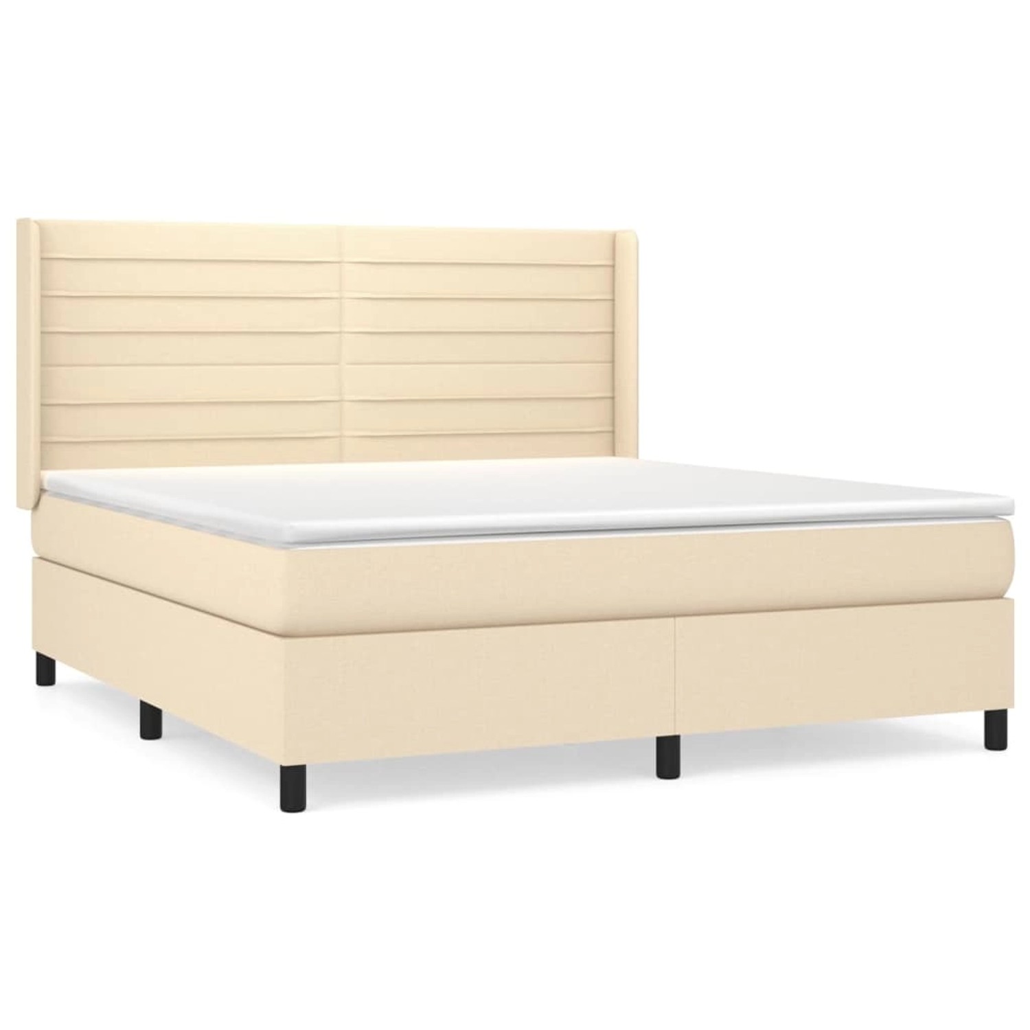 vidaXL Boxspringbett mit Matratze Creme 180x200 cm Stoff1394191 günstig online kaufen