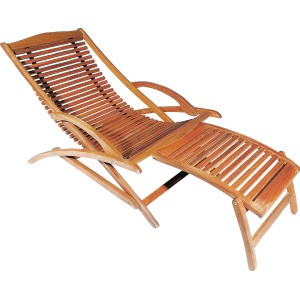 Holz Sonnenliege Copa Cabana mit Fußteil, klappbar für Garten & Terrasse.