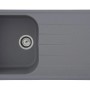 Respekta Massivgranit Einbauspüle Orlando, 86x50 cm, Betongrau, mit Abtropffläche.