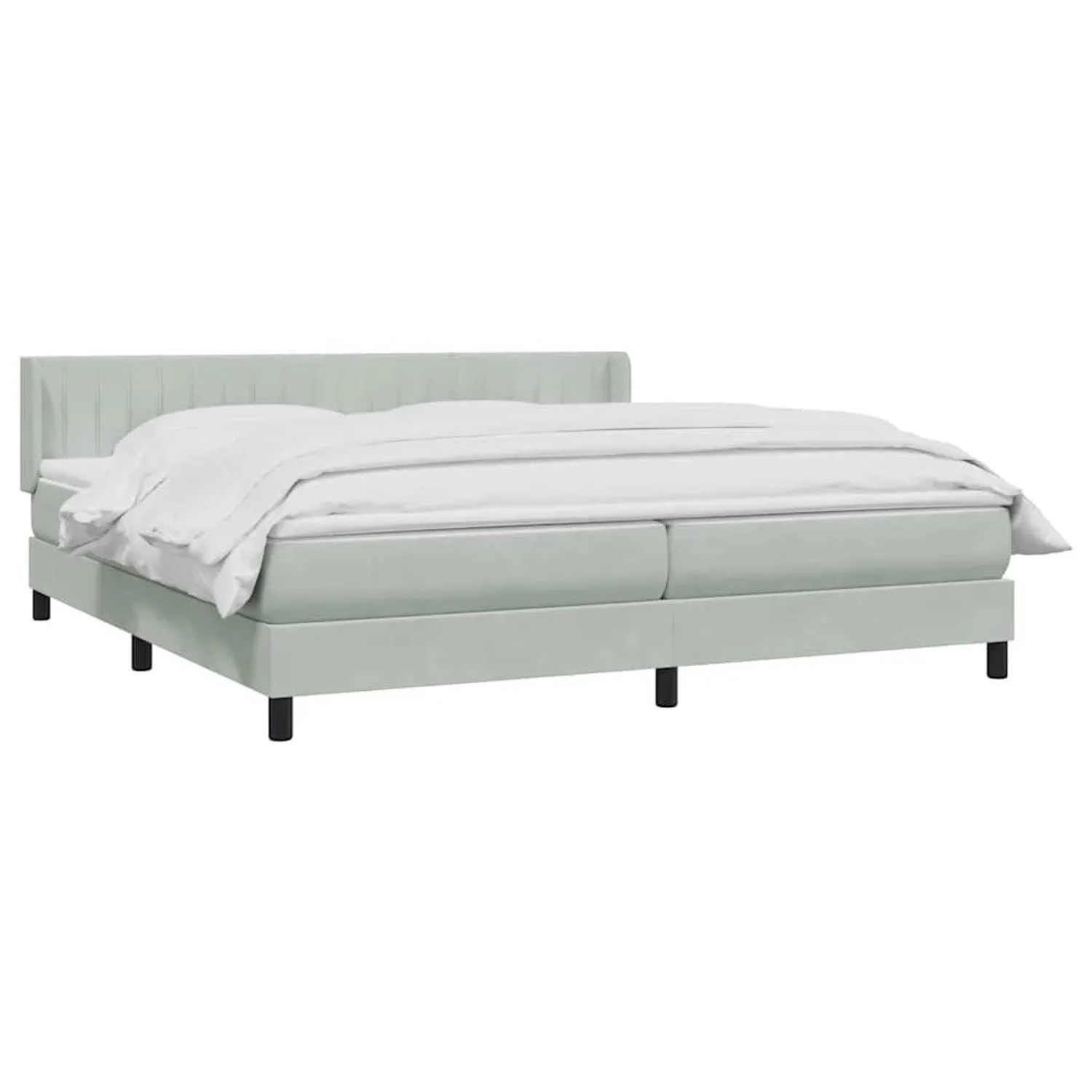 vidaXL Boxspringbett mit Matratze Hellgrau 180x220 cm Samt 3318333 günstig online kaufen