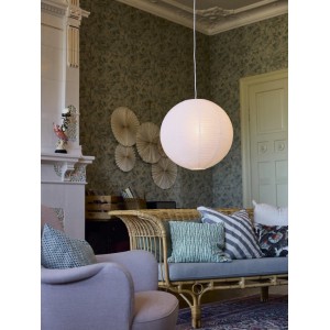PR Home Haru Pendelleuchte: Runde Papierlampe mit Drahtmuster für skandinavisches Design.