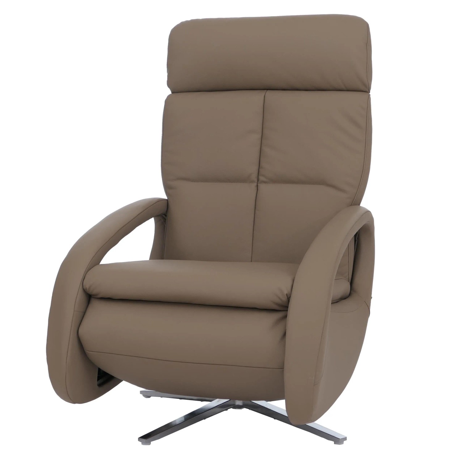 MCW Relaxsessel L11 Liegefunktion Drehbar Elektrisch Verstellbar Voll-Leder Taupe