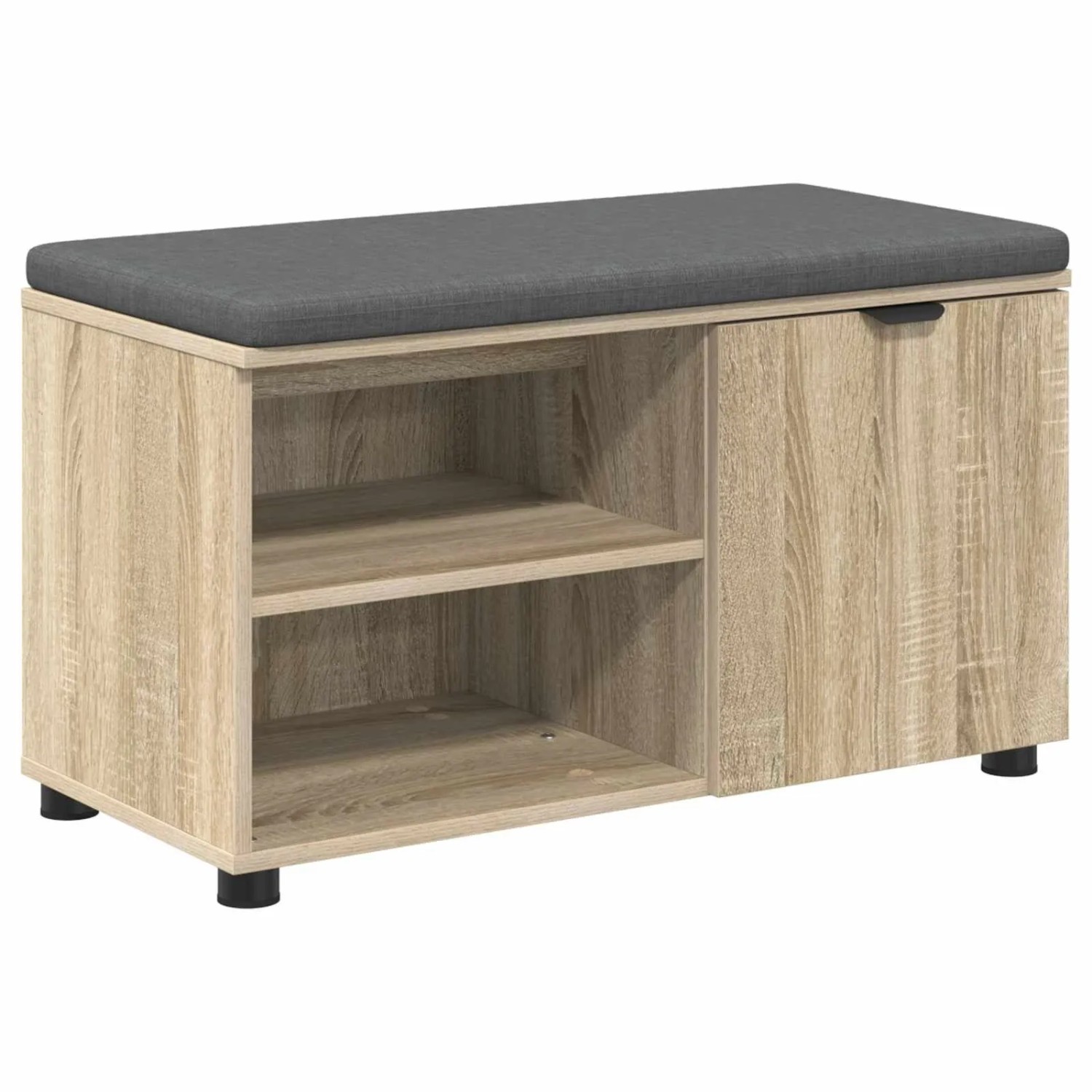 vidaXL Flurbank mit Kissen mit Regal Sonoma-Eiche 80 x 38 x 46 cm 891506
