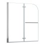 AICA Badewannenfaltwand, 120x140cm, mit 6mm ESG Glas und Handtuchhalter.