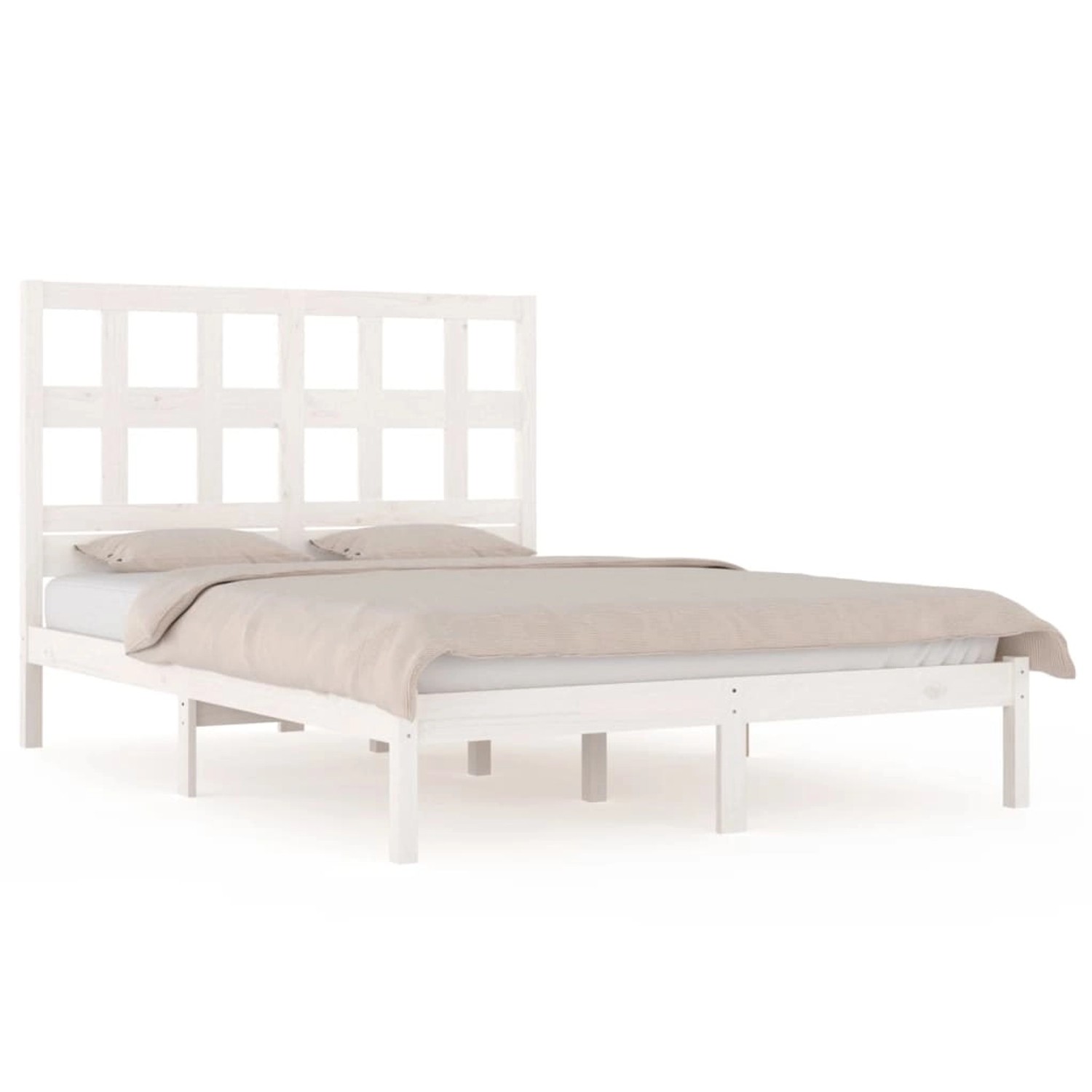 vidaXL Massivholzbett Weiß Kiefer 200x200 cm1083827 günstig online kaufen