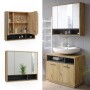 Vicco Badspiegelschrank Beatrice, Eiche/Anthrazit, 80x72 cm. Spiegelschrank mit drei Türen und Regalen.