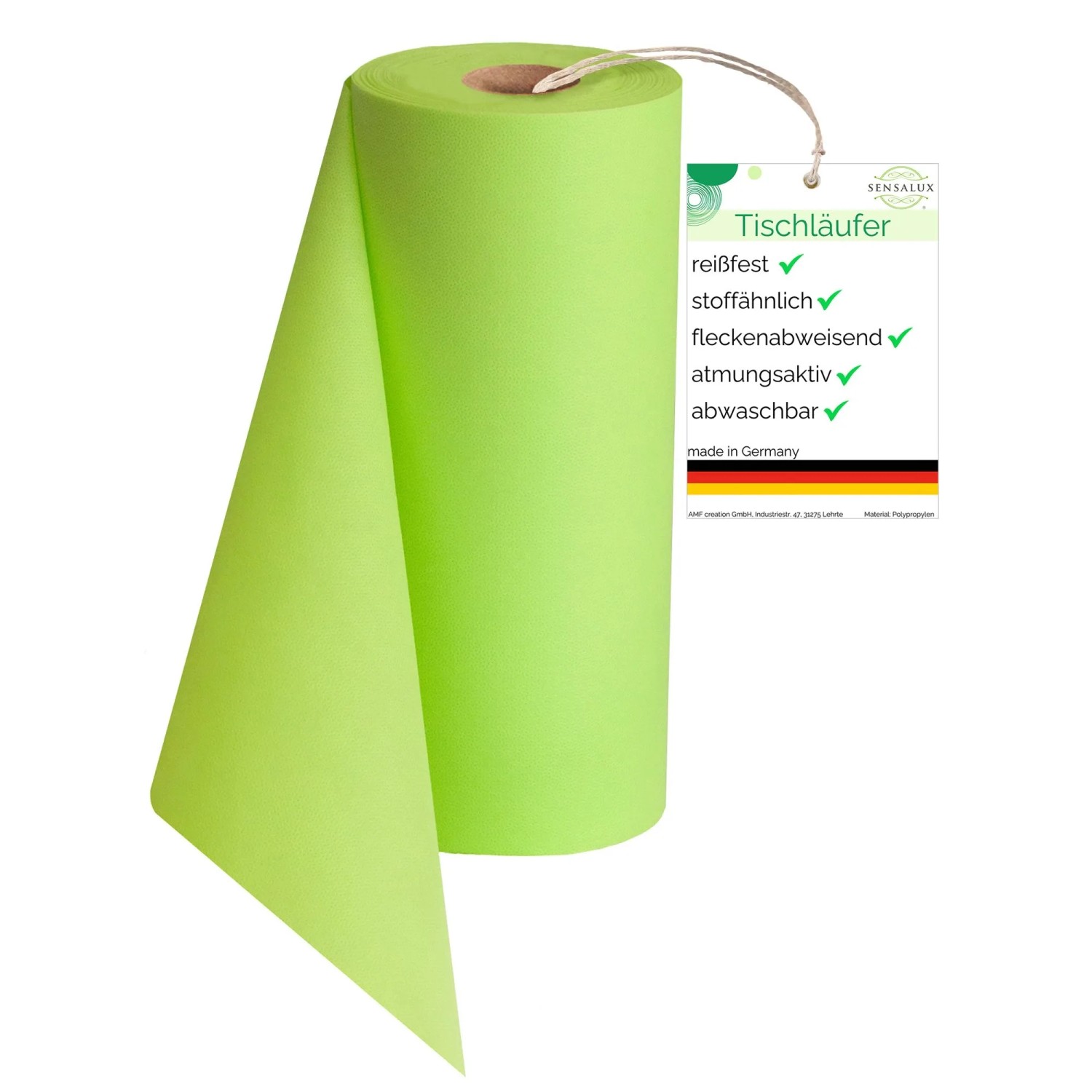 Sensalux Vlies-Tischläufer 50 cm x 25 m Apfelgrün