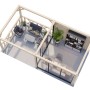 Palmako Pavillon Bianca Set, 588x300 cm, weiß lackiert. Weekendhaus mit Freisitz und Schiebetüren.