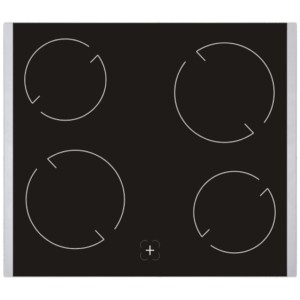 Glaskeramikkochfeld des PKM Einbauherd-Sets BIC7 GK-IX-2 mit 4 Kochzonen.