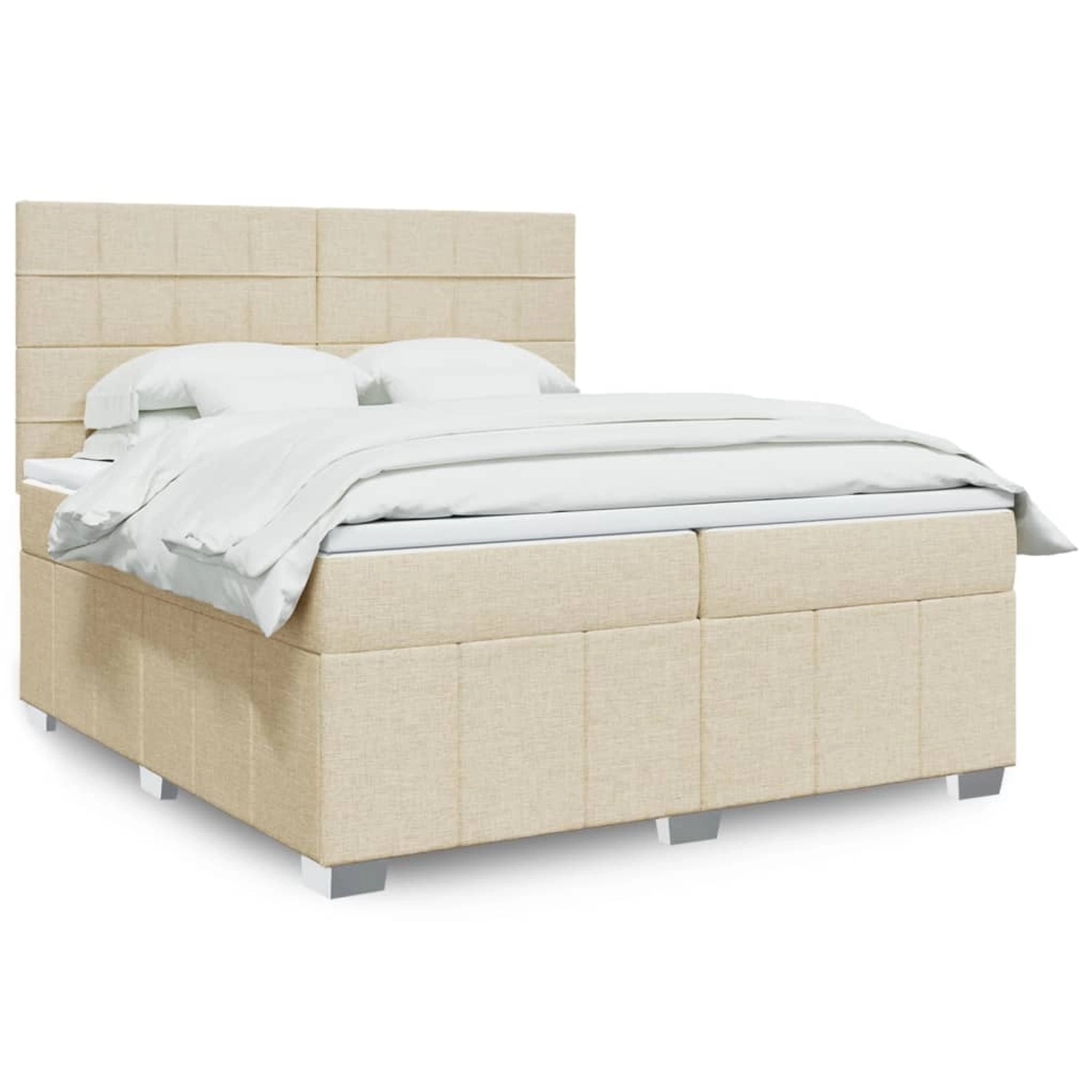 vidaXL Boxspringbett mit Matratze Creme 200x200 cm Stoff 3294080 günstig online kaufen