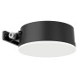 Runde Philips Vynce Solar-Wandleuchte, 1,5 W, mit Tageslichtsensor. Schwarzes Gehäuse, weiße Lichtfläche.