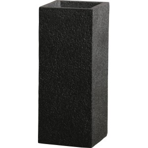 Anthrazitfarbene Pflanzsäule, 70,5 cm hoch, aus Fibreclay. Pflanzgefäß für Garten und Balkon.