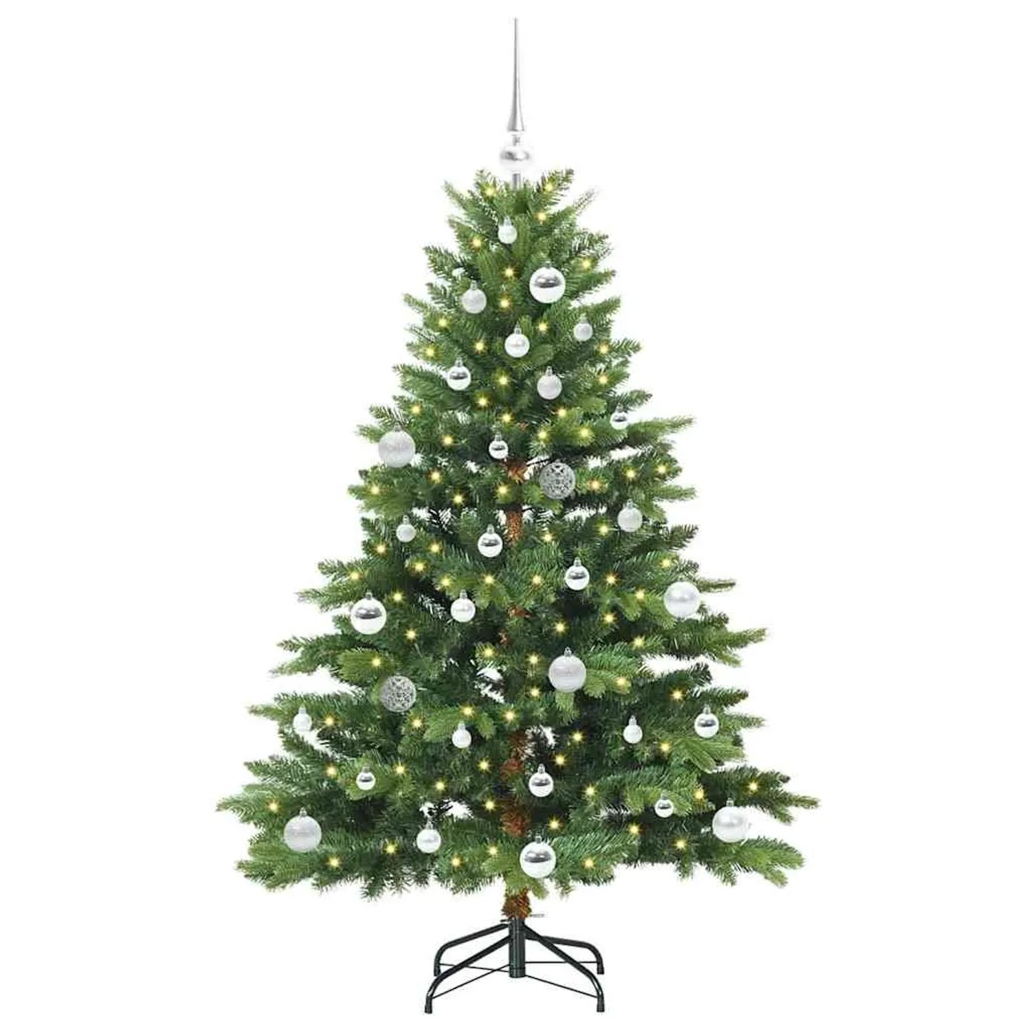 vidaXL Künstlicher Weihnachtsbaum mit 150 LEDs Grün 150 cm PE und PVC 3397541