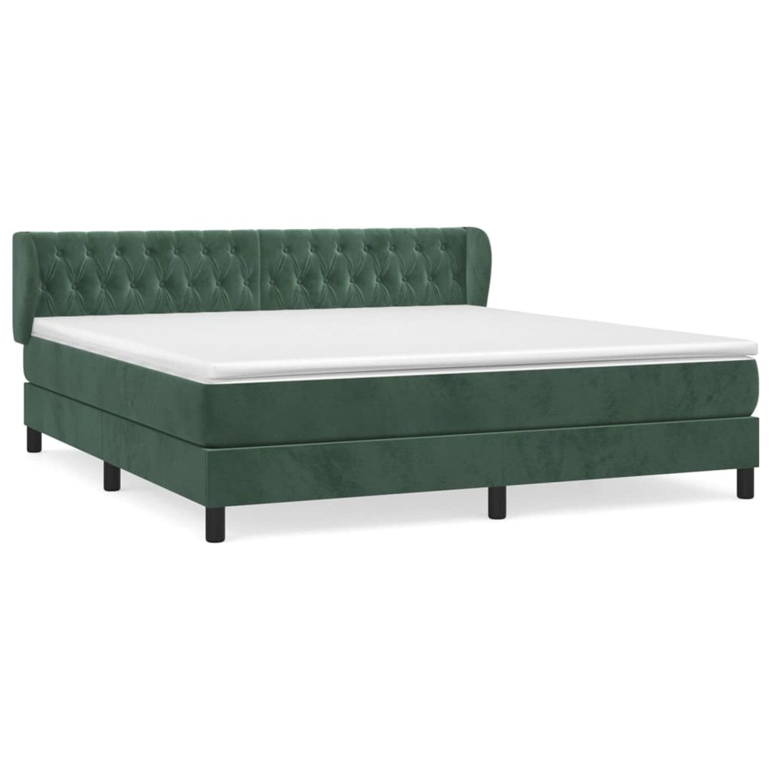 vidaXL Boxspringbett mit Matratze Dunkelgrün 160x200 cm Samt 3127682 günstig online kaufen