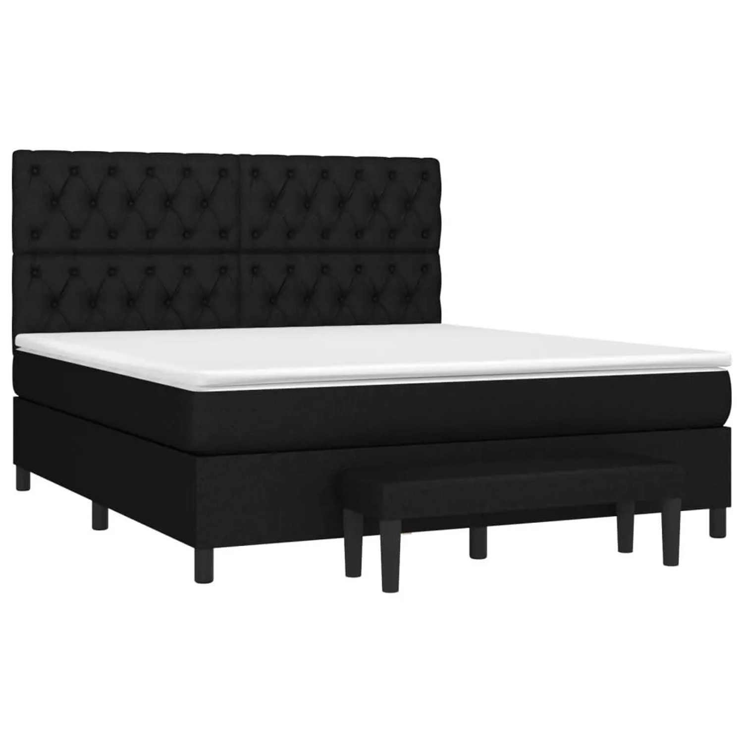 vidaXL Boxspringbett mit Matratze Schwarz 160x200 cm Stoff 3136847 günstig online kaufen