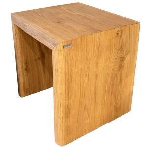 Holz4home Massivholz Hocker/Bank aus Eiche mit Baumkante XS, geeignet als Garderobenbank.