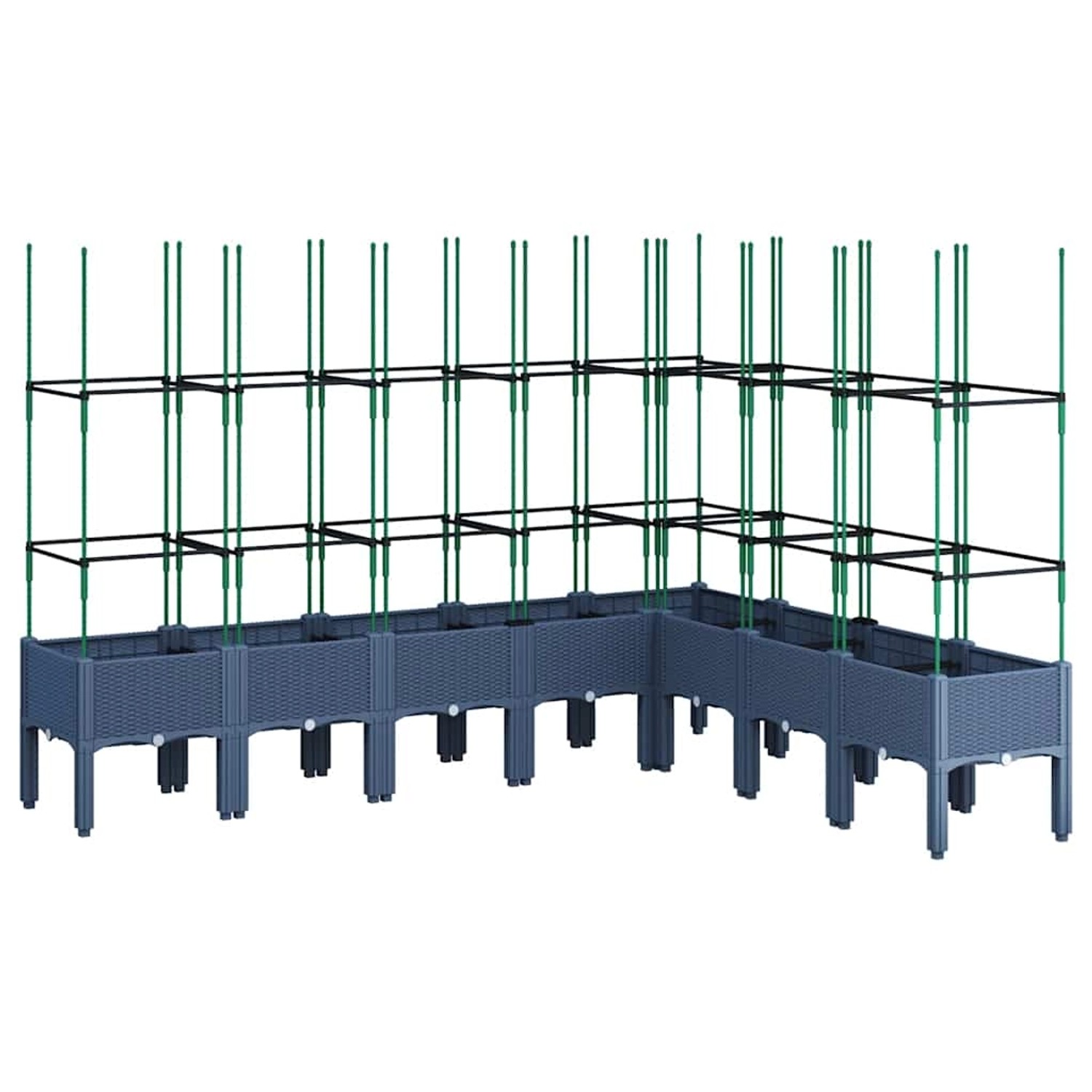 vidaXL Pflanzkübel mit Rankgitter Blaugrau 200x160x142,5 cm PP 367971 günstig online kaufen