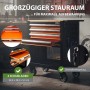 TRUTZHOLM Werkstattwagen mit 4 Schubladen, bestückt, Massivholzplatte, orange.