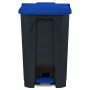 Blauer KARAT Mülleimer Olaf, 50 Liter Tretmülleimer aus Kunststoff für Bad, Küche & Büro.