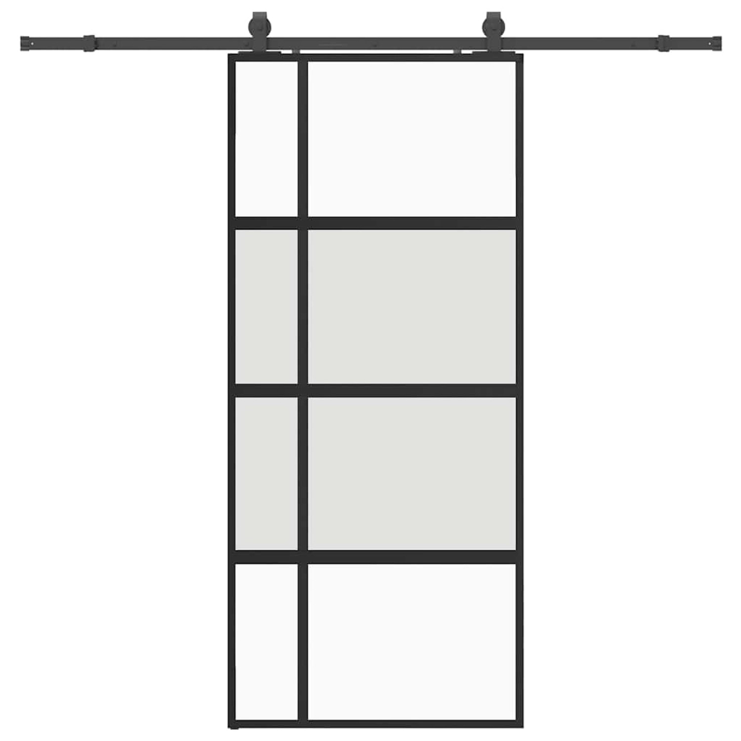 vidaXL Schiebetür mit Beschlag Schwarz 90x205 cm Hartglas 3375979 günstig online kaufen