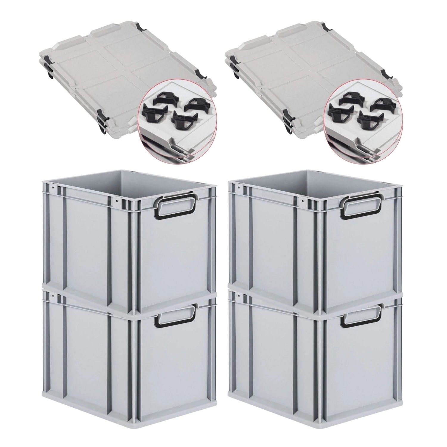 PROREGAL SuperSparSet 4x Eurobox Nextgen Color Mit Auflagedeckel HxBxT 32x3 günstig online kaufen