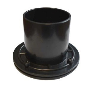 Schwarzer 63 mm Folienflansch aus ABS-Kunststoff für Teichfolien und Tankdurchführungen. Robuste Durchführung.