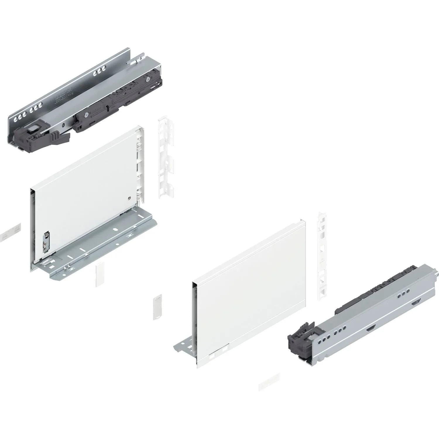 Blum Legrabox Pure Set Höhe C Tip-On Vollauszug 270 mm 40 kg Seidenweiß 1 Paar