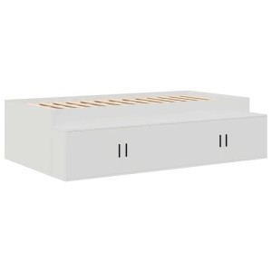 vidaXL Bett mit Stauraum Weiß 90 x 200 cm Holzwerkstoff 3335189