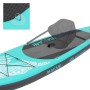 Türkisfarbenes ECD Germany Stand Up Paddle Board Makani, Detailaufnahme mit Zubehör.