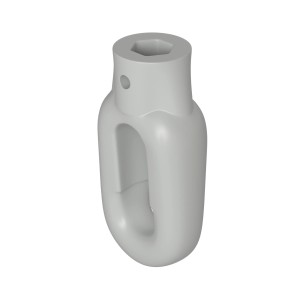 Graue Bauheld Markisenöse Oval 10 mm (RAL 7035) für Fleischerhaken.