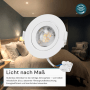 6er-Set dimmbare LED Einbauspots, 7W, weiße Downlights für flexible Beleuchtung.