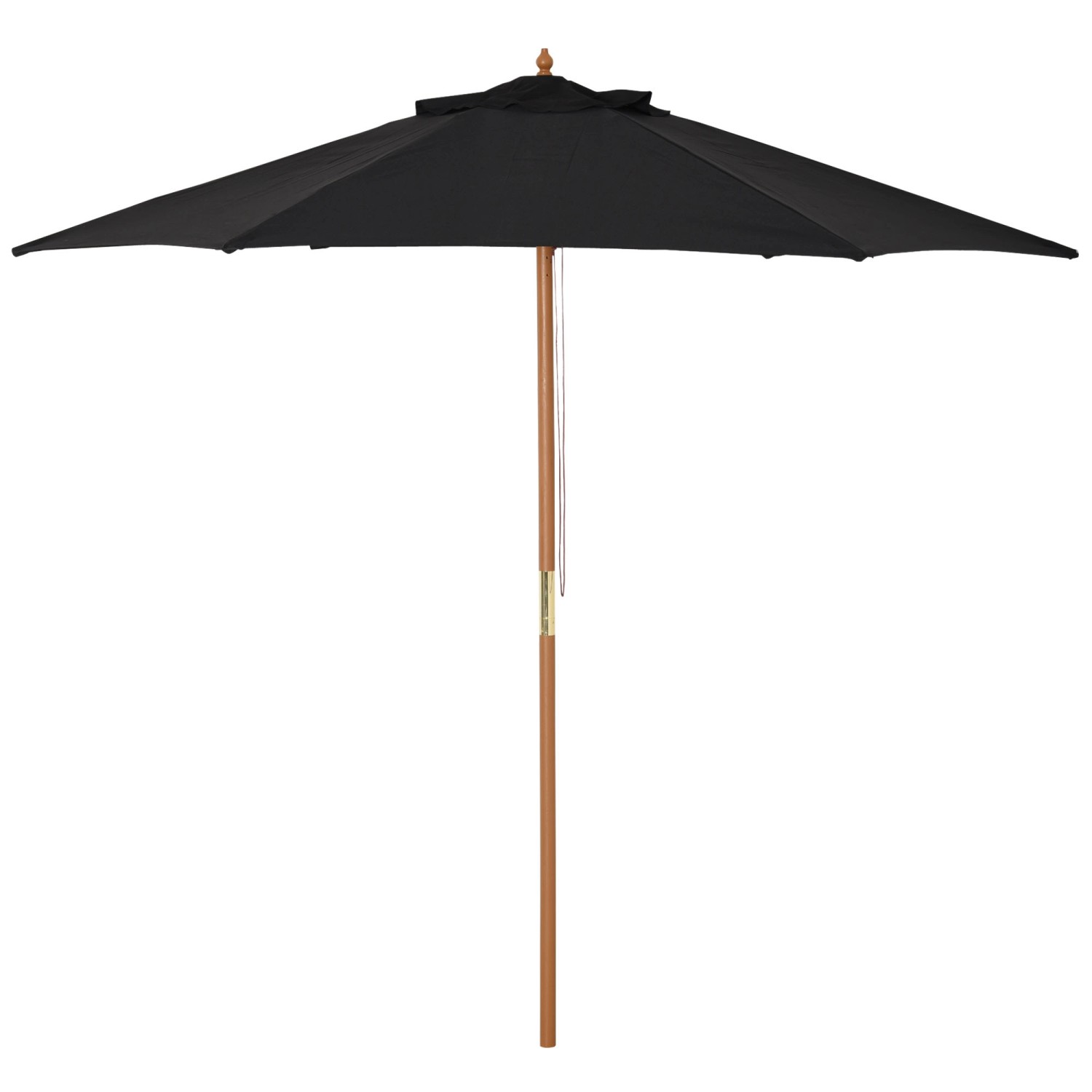 Outsunny Sonnenschirm  Bambus Tannenholz Polyester Schwarz Ø2,50 x H2,3 m günstig online kaufen